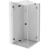 Mexen Lunar-F, skladací sprchový kút ľavý 80 x 80 cm, 8mm číre sklo, čierny profil, 836-080-080-70-00-L