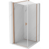 Mexen Mist-B, 1-krídlový výklopný sprchový kút 85 x 85 cm, číre sklo, medený matný profil, 8A2T-085-085-65-00