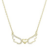 Pozlátený strieborný náhrdelník anjelské krídla so srdiečkom 12136.1