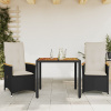 3dílný bistro set s poduškami černý polyratan Černý 3276831