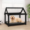 vidaXL Posteľ pre psa čierna 81x60x70 cm borovicový masív 822211