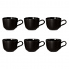SELTMANN LIBERTY VELVET BLACK 6 ks 260 ml - sada šálok na kávu s podšálkami z tvrdého porcelánu, čierna