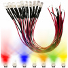 LED DIÓDY 12V 3mm 9 FARIEB a TYPOV na výber - káble 20 cm | 10 KUSOV