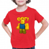 Oof - detské tričko s potlačou pre fanúšikov hry Roblox - Tričkový | 5 | 6 | Červená