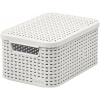 Košík Curver® STYLE2 LID S, krémový, 29x20x14 cm, s vekom