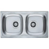 Alveus BASIC 160 nerezový dvojdrez so sifónom 78x43,5 - Dekor, FI 90mm 1049434