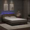 Rám postele s LED osvětlením cappuccino 120 x 200 cm umělá kůže Hnědá 3214100