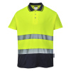 PORTWEST HI-VIS BAVLNA S174 / Reflexná funkčná polokošeľa - HV žltá/námorná modrá M