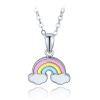 MINET Detský strieborný náhrdelník s dúhou JMAD0064SN38