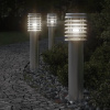 vidaXL Vonkajšie stojace lampy zásuvka 3 ks strieborné 60cm nehr. oceľ - Srieborná - 142436-88393