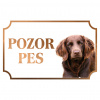 Nemecký prepeličiar - Kovová tabuľka POZOR PES