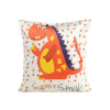 DESIGN 91 Detská, zamatová obliečka na vankúš - Kids 8B, oranžový drak v bielom 45 x 45 cm, ZA-404166
