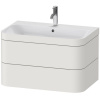 DURAVIT Happy D.2 Plus c-bonded závesná skrinka s nábytkovým umývadlom s otvorom, 2 zásuvky, 775 x 490 x 480 mm, nordická biela matná lakovaná, HP4637O3939