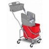 Clean Profi Upratovací vozík 1x25L vedro, chrom. konštrukcia, žmýkací lis a vanička