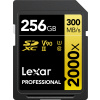 Lexar Pro 2000X SDHC/SDXC UHS-II U3(V90) R300/W260 (w/o cardreader) 256GB (LSD2000256G-BNNNG)