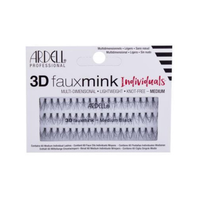 Ardell 3D Faux Mink Individuals Medium trsové umelé mihalnice 60 ks black