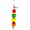 Terra International Drevené kocky a plastové guličky na koži 22 x 2,3 cm