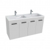 Jika Cube Skrinka s dvojumývadlom, 118x42x62 cm, biela H4536611763001