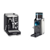 La Pavoni Mini Cellini, black + Rancilio Rocky Doserless