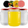 Poháre na med - 48x sklenené nádoby 720 ml jar jam na medové konzervy (48x sklenené nádoby 720 ml jar jam na medové konzervy)