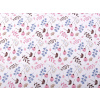 Bavlněná látka / plátno květy a listy Varianta: 1 (612) růžová sv., Balení: 1 m