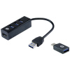Conceptronic HUBBIES04B 4 porty USB 3.0 hub čierna; HUBBIES04B