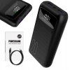 Powerbanka 20 000 mAh čierna (POWERBANK 20000 mAh VÝKONNÁ POWER BANKA Rýchle nabíjanie 2USB+Typ-C+Micro USB)