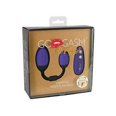 You2toys GoGasm Vibrating Pussy & Ass Balls Purple, diaľkovo ovládané vibračné guličky 3,7 cm