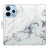 Flip pouzdro iSaprio na mobil Xiaomi Redmi Note 14 4G - SilverMarble 15 s kapsičkami na karty (Knížkové flipové pouzdro iSaprio pro mobil Xiaomi Redmi Note 14 4G - SilverMarble 15 - elegantní obal s k