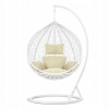 Závesné hojdacie kreslo - Havana závesné záhradné kreslo biely vankúš béžová (Havana závesné záhradné kreslo biely vankúš béžová)