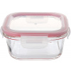 MagicHome Dóza MagicHome, štvorcová, 1200 ml, s vekom, Clip, sklenená
