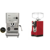 Profitec GO, brushed stainless steel + Eureka Mignon Specialita, CR ferrari red