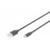 DIGITUS Digitus AK-300110-030-S USB kábel USB 2.0 3 m USB A Micro-USB B Čierna (AK-300110-030-S)