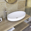 AQUATEK FOCUS 67,2 x 41,7cm umývadlo na dosku oválne, liaty mramor, matné biele, FOCUS