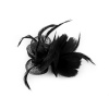 Stoklasa Fascinátor / brož květ s peřím - 2 černá