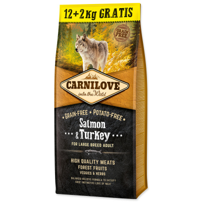 CARNILOVE Salmon & Turkey for Large Breed Adult Dogs 12+2 kg