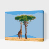 Vymalujsisam.sk Maľovanie podľa čísiel - Kŕmenie žirafy Veľkosť: 40x50cm, Rám: Na drevenej doske