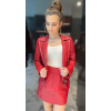 Max Original Leather Dámska kožená sukňa CINDY (2XL 54-56) - Salsa red - 2XL