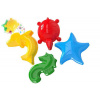 Teddies Formičky Bábovky na piesok plast morské zvieratkáv sieťke 10x11x10cm 12m+