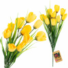 UMELÝ ŽLTÝ BUKEŤ KROKUSOV, 10 HLAVIČIEK, 35 CM, JARNÝ, 5 VETVIČIEK