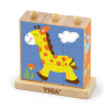 Viga puzzle z kociek divoké zvieratká