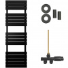 CERANO - Kúpeľňový radiátorový set Claude - ústredné vykurovanie - bočné jednobodové pripojenie - 866W - čierna matná - 1600x500 mm