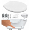 WC doska Perfecto Oval, biely duroplast (Mäkko zatváracie, odnímateľné WC sedadlo, UNIVERZÁLNE, oválne, biele, s pántom)