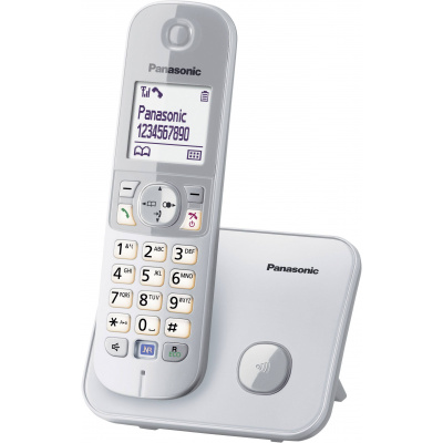 Panasonic KX-TG6811 DECT, GAP bezdrátový analogový telefon handsfree stříbrná, šedá