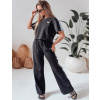 Čierny dámsky teplákový komplet s ozdobným pruhom SPORT LIKE AY1146 ONE SIZE
