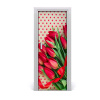Samolepiace fototapety na dvere červené tulipány 75x205