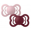 BIBS Couture ortodontické cumlíky veľ.1 zo silikónu 2ks pink plum/elderberry