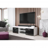 Cama Meble Tv stolík SAMBA 9 140, biely mat/čierny lesk