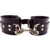ROUGE Leather Wrist Cuffs With Faux Fur Lining Black on Black