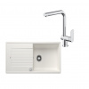 SET436 - Gránitový drez Blanco Zia XL 6 S biela + Kuchynská batéria Rosan S2 238201 chróm